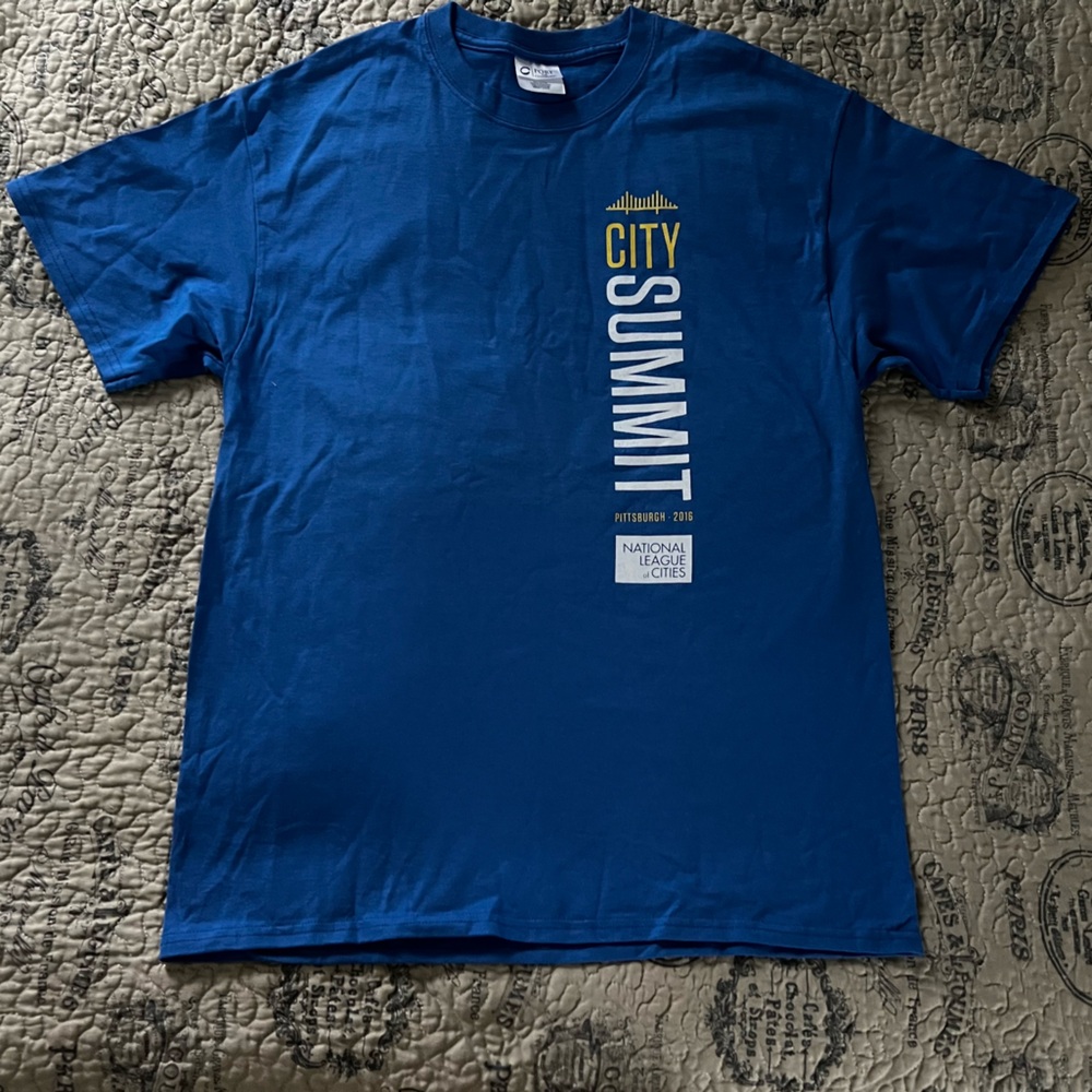 Port and Company City Summit Navy Cotton T-Shirt